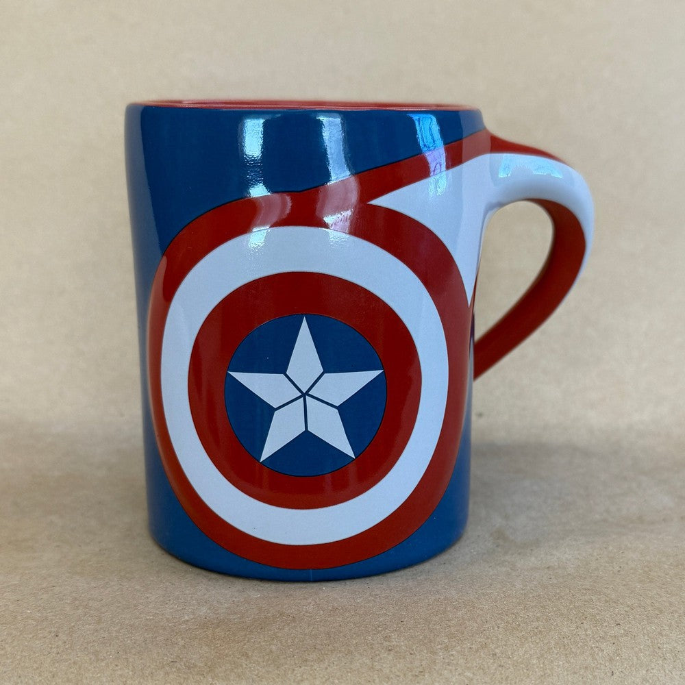 Marvel Avengers Captain America Shield and Star Curved Handle Mug